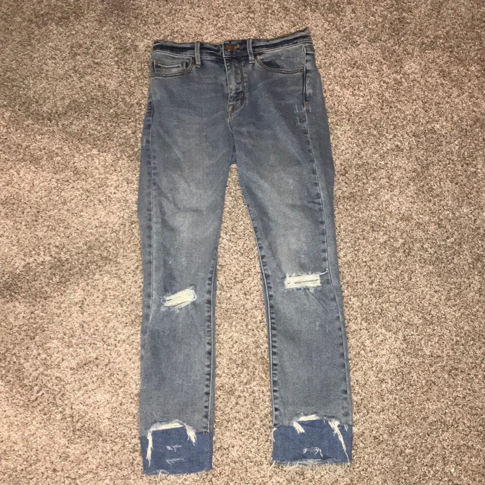 distressed skinny medium wash jeans BDG